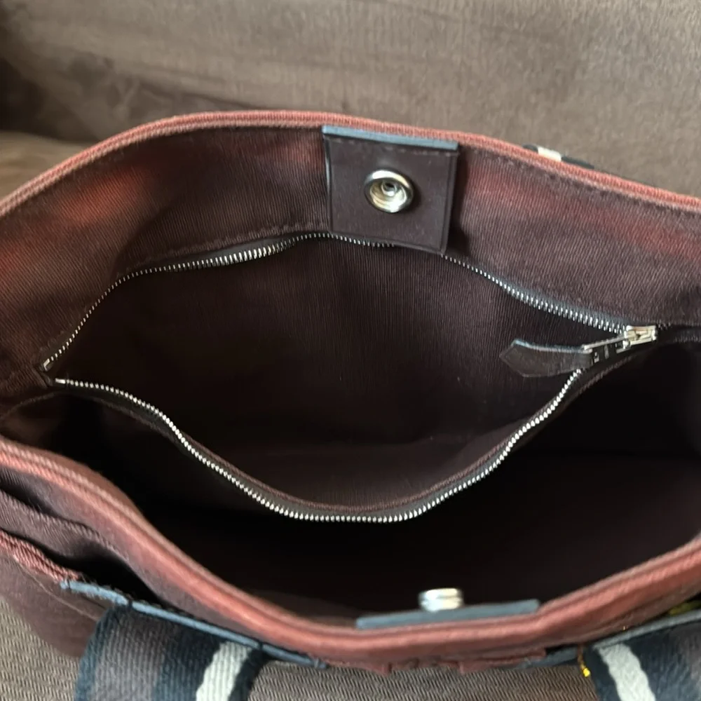 Elegant Brown with burgundy Hermes. 12x8x3 1/2